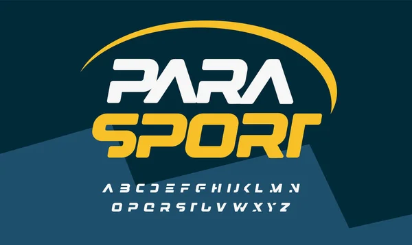 Neobvyklé tučné kurzíva písmo, úžasné sportovní abeceda s oříznutými písmeny pro moderní logo, titulek, písmo a typografie auto a para sport. Futuristická písmena, vektorový typografický design — Stockový vektor