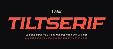 Serif yazı tipi italik yazı tipi vektör tipografik tasarımı.