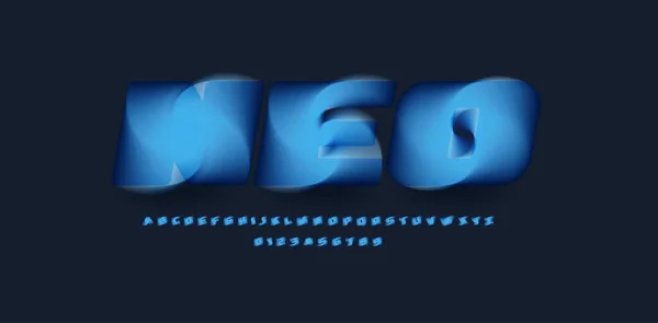 Alfabeto mágico 3D, embudo de torsión y mezcla, fuente azul huracán para logotipo moderno, titular, monograma, letras creativas, tipografía y etiqueta. Cubos de hielo letras vector diseño tipográfico — Archivo Imágenes Vectoriales