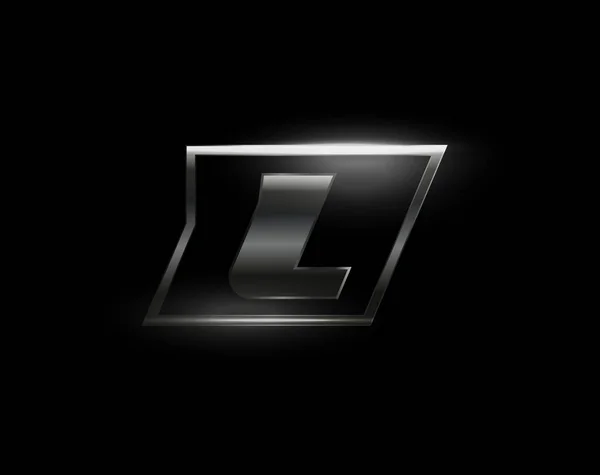 Carbon speed Letter L logo, textura de carbono de metal fosco escuro. Dirigir carta de aço dinâmico, turbo negrito logotipo cromo itálico para automotivo industrial, ginásio, esporte. Monograma vetorial, emblema —  Vetores de Stock