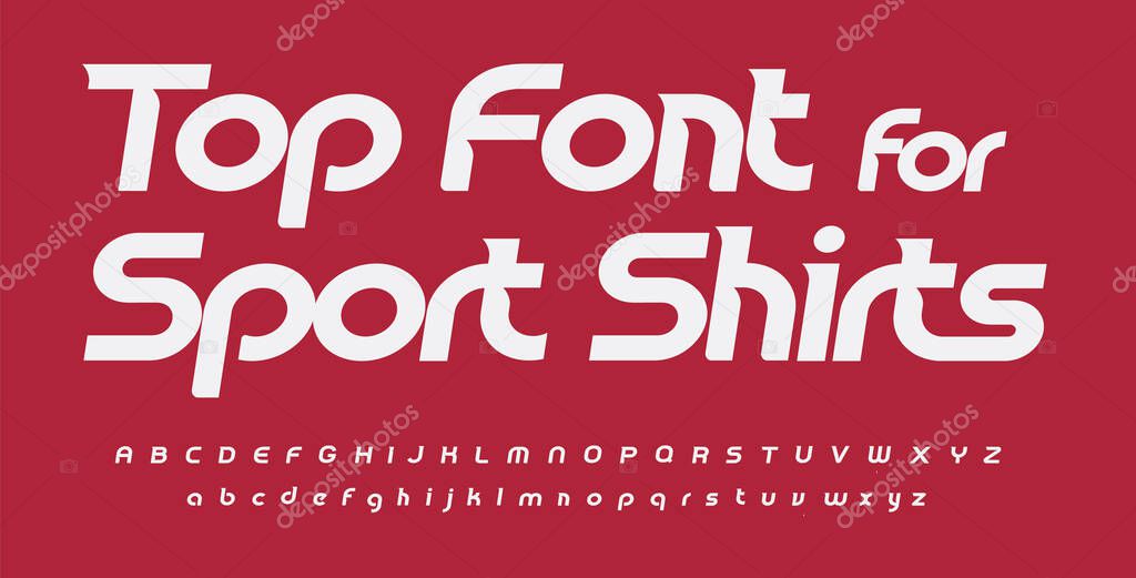 Sport font alphabet sport shirts letters. Italic round typographic design. Sans serif fashion letter set for speed logo, dynamic headline, monogram and presentation type. Isolated vector typeset