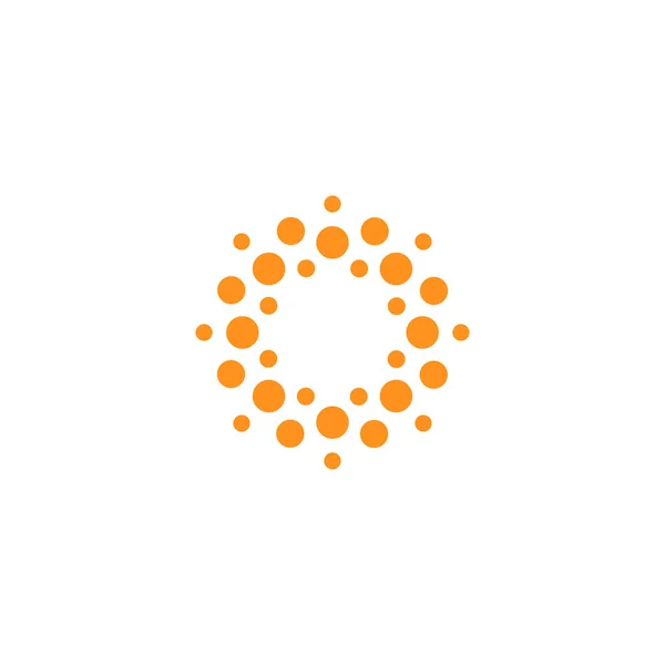 Абстрактный круглый логотип. Знак соединения. Вирус. Оранжевое Эмблема фейерверка. Солнечный символ. Цветок. Медицинские инновационные технологии и научные исследования. Концепция логотипа векторных кругов — стоковый вектор