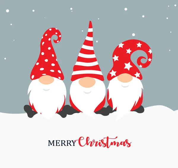 クリスマス休暇、新年のバナー、カレンダーカバー、グリーティングカードの装飾のためのノーム、クリスマスキャラクターとハッピーニューイヤー2022ポスターデザイン。ベクターイラスト — ストックベクタ