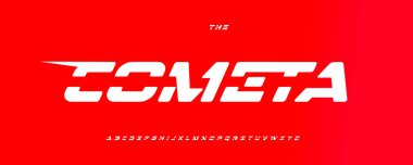 Kalın Italic Font, Spor Otomotiv Alfabesi, Geometrik Dinamik Harfler, Hızlı Yarış Logosu için Slanted Dynamic Typeface, Esport Fast Energy Manşeti, Racing Typography. Vektör Karakteri.