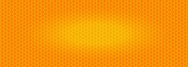 Turuncu Bal Tarağı desenli, Altın Altıgen Arkaplan. Biyolojik Doğal Ürün, Gıda Paketi, Kozmetik ve Güzellik için Arı Kovanı Altıgen Deseni. Vektör Arkaplanı