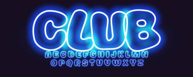 Fun Neon Font Logo Alfabe Vektörü İngiliz Kalın Harf Kümesi Modern Tipografi, Başlık Metni için Yaratıcı Typographic Design, Yazı Tipi Posteri Başlığı, Tip Sembol Logotype, Sans Serif Fonts. Vektör Yazıtipi
