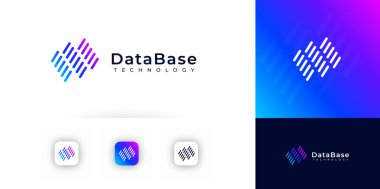 Veri Üssü Bilgi Sunucusu Logo Odası Simgesi. Ağ Bulutu Sunucu Sistem Hattı Logotype Kavramı. Bilgisayar Depolama Belleği Çipi Soyut Yaratıcı Doğrusal Yazılım Sembol İşareti. Vektör İllüstrasyonu.