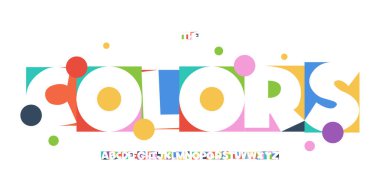 Festival Font Logosu Alfabe Harfleri Modern Typography, Eğlenceli Sanat Yaratıcı Typographic Design for Bright Summer Poster Başlığı, Renk Tipi Sembol Logotype, Renkli Yazı Tipleri. Vektör Yazıtipi.