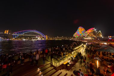 Işıklı Sydney şehir canlı Sydney 2016 sırasında