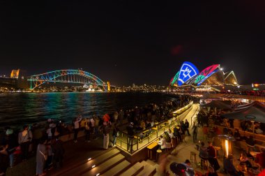 Işıklı Sydney şehir canlı Sydney 2016 sırasında