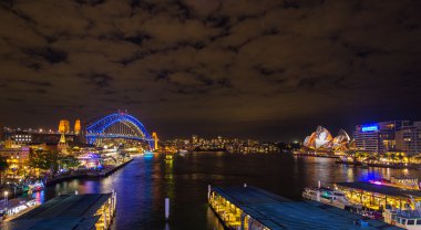 Işıklı Sydney şehir canlı Sydney 2016 sırasında