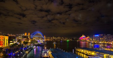 Işıklı Sydney şehir canlı Sydney 2016 sırasında