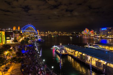 Işıklı Sydney şehir canlı Sydney 2016 sırasında