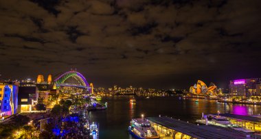 Işıklı Sydney şehir canlı Sydney 2016 sırasında