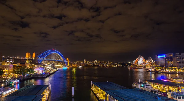 Işıklı Sydney şehir canlı Sydney 2016 sırasında