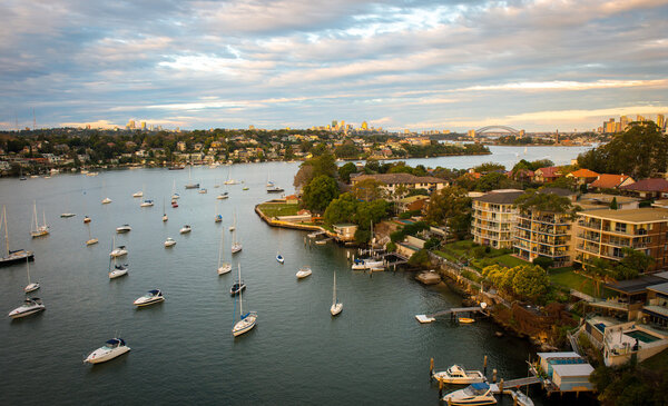 Sydney cityscape at sunset 