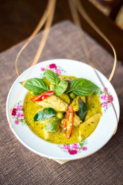 Thai green curry chicken clipart