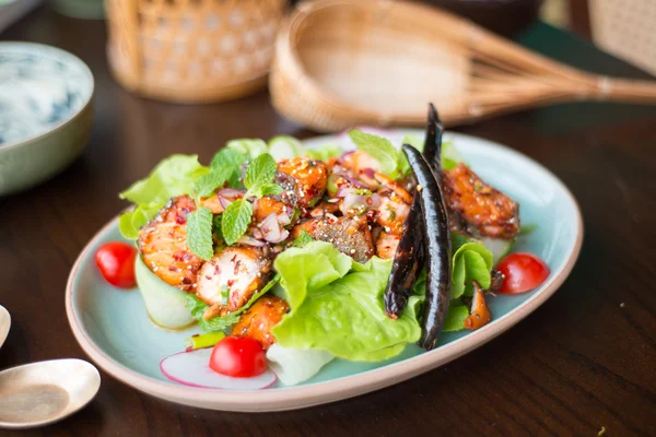 Kryddig laxsallad — Stockfoto