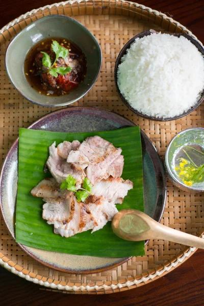 Holzkohlegekochter Schweinehals — Stockfoto