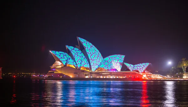 Ópera de Sydney con iluminación — Foto de Stock