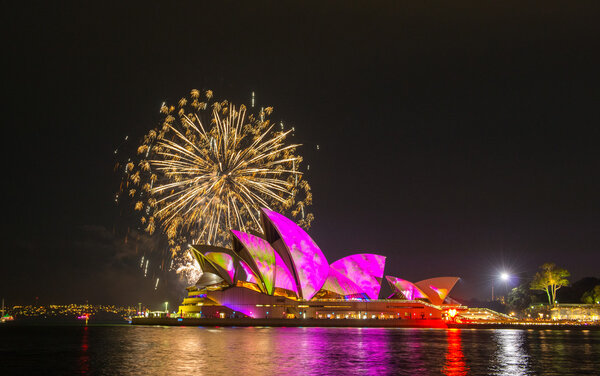 Sydney Opera House with illumination