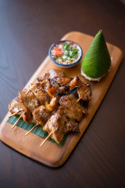 Thai grill fläsk stick — Stockfoto