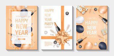 Mutlu noeller ve mutlu yeni yıl 2021 arkaplanları şampanya ve balonlarla