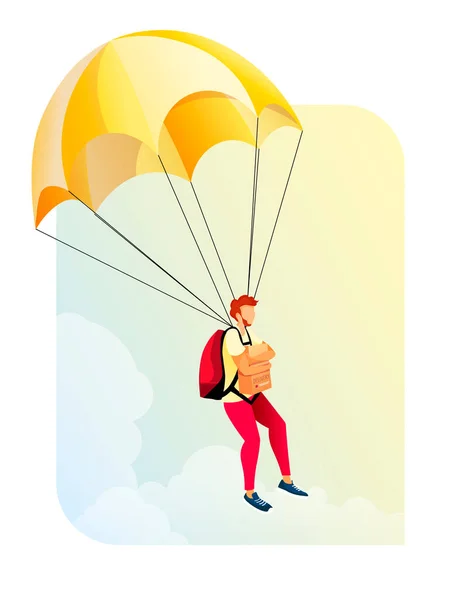 Vector Illustratie Van Levering Parachute Concept — Stockvector