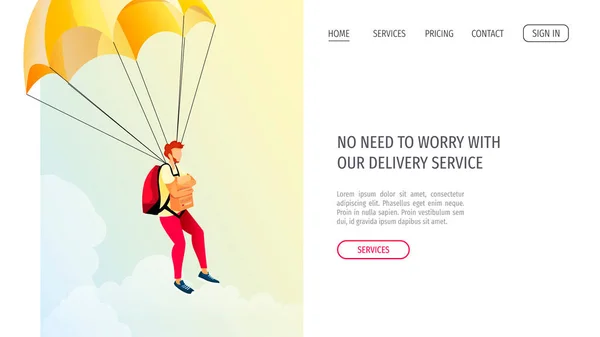 Vector Illustratie Van Levering Parachute Concept — Stockvector