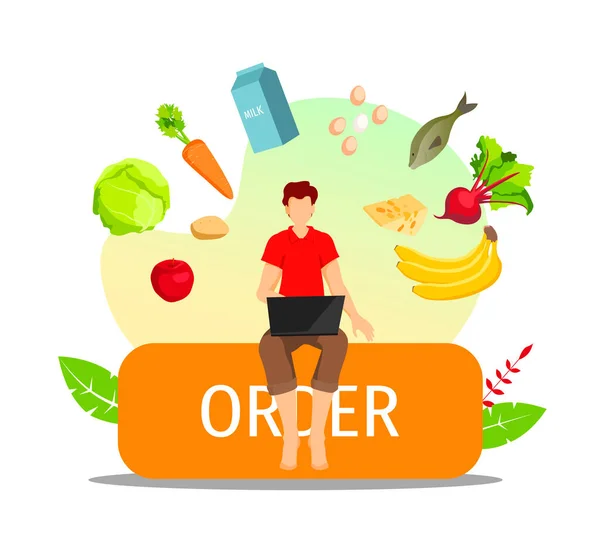 Vektor Illustration Food Delivery Konzept — Stockvektor