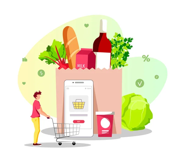 Shopping Online Grocery Store — Stock Vector