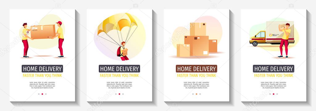 vector illustration of delivery set