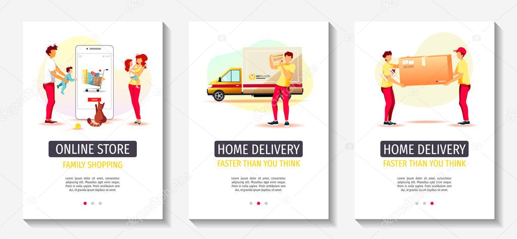 vector illustration of delivery set