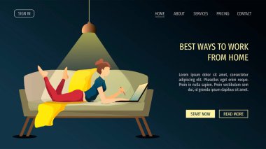 ev konsepti vektör illüstrasyonunda çalışmak