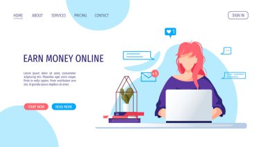 ev konsepti vektör illüstrasyonunda çalışmak