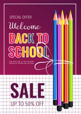 Okul satışı afiş tasarım şablonu