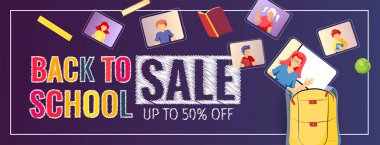 Okul satışı afiş tasarım şablonu