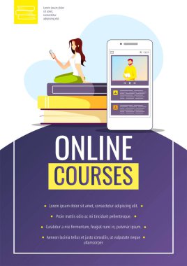 Çevrimiçi eğitim ve öğrenme simgelerinin vektör illüstrasyonu