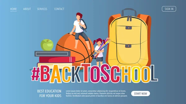 Terug Naar School Verkoop Banner Ontwerp Sjabloon — Stockvector