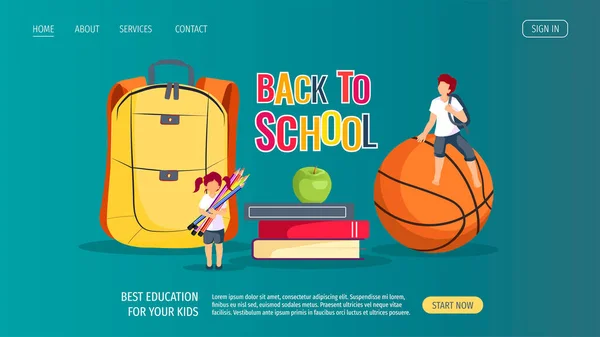 Terug Naar School Verkoop Banner Ontwerp Sjabloon — Stockvector