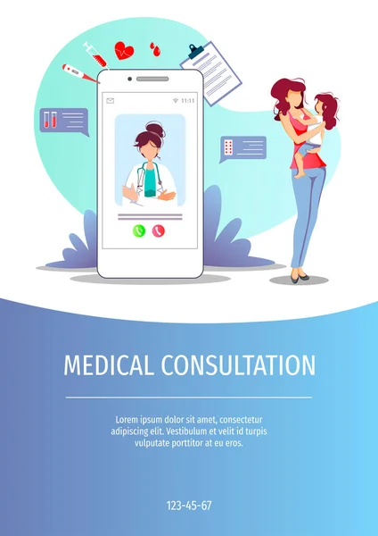 Ilustración Del Concepto Consulta Médica Aislado Sobre Fondo Blanco — Vector de stock