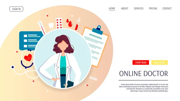 Іконки Медичних Послуг Медичних Послуг Онлайн Консультація — стоковий вектор
