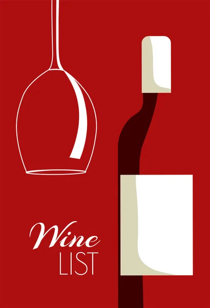 Menu Restaurant Dépliant Modèle Conception Brochure Avec Bouteille Vin Verre — Image vectorielle