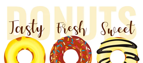 Page Web Design Pour Donut Shop Produits Sucrés Boulangerie Confiserie — Image vectorielle