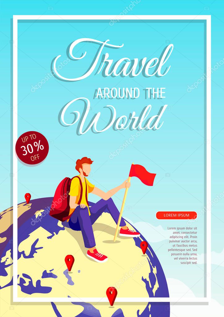  vector of modern web design for world tourism day with the illustration of boy sitting on the globe 