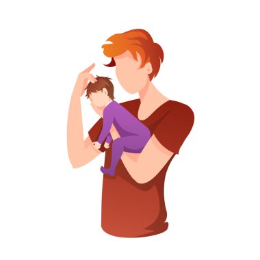 Babalar Günü için modern tasarımın vektör çizimi. Bebeğiyle iyi vakit geçirin.