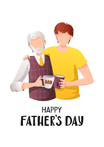 Ilustrație Vectorială Designului Modern Pentru Ziua Tatălui Bătrânul Distreze Fiul — Vector de stoc