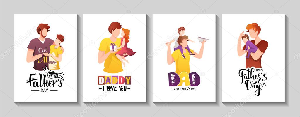 vector illustration of design cards for father day 