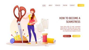 Dikiş ve terzi web illüstrasyon tasarımı