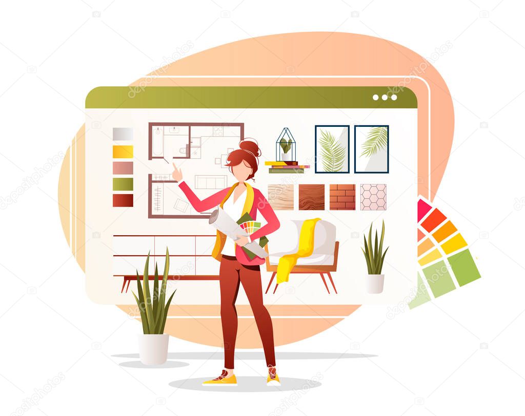 interior designer vector illustration